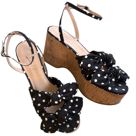 EUC Kate Spade Julep Platform Sandals Black
White Dot Size 10 - Picture 2 of 12
